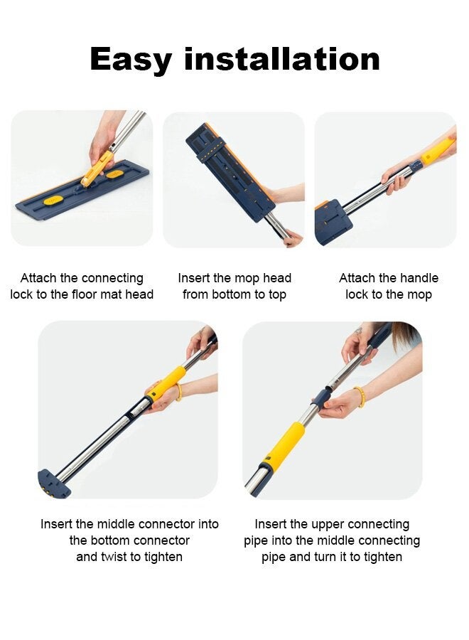 general Effortless Self-Wringing Flat Mop with Bucket for Sparkling Floors - Image 4