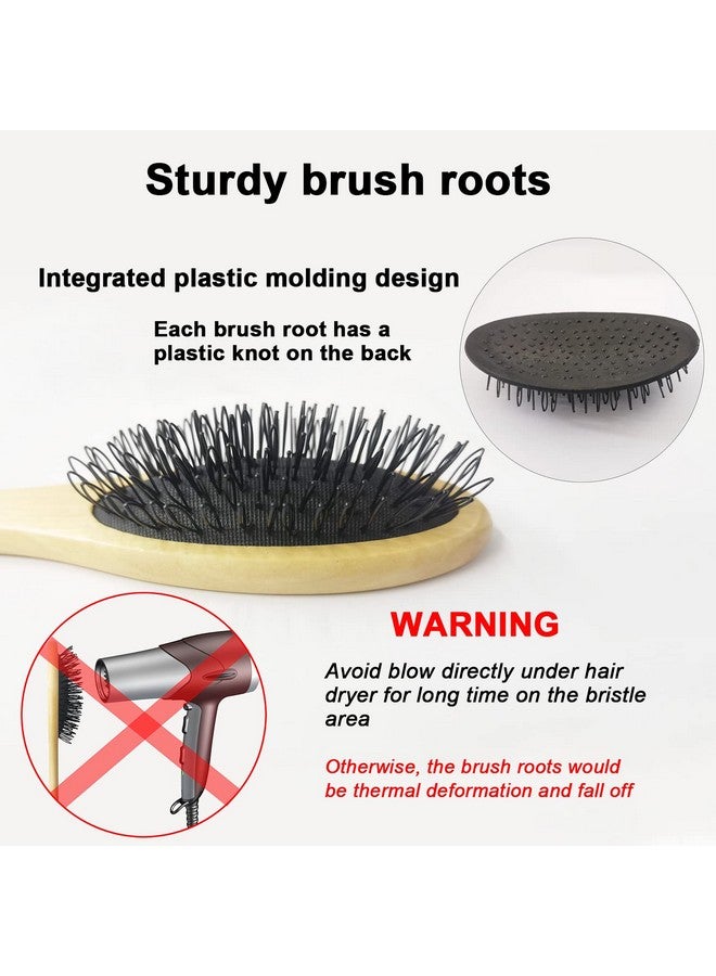Amirce Wig Brush For Synthetic Wigs Detangling Wigs Professional Wood Handle Hair Comb Wig Brush Setwb1 - Image 5