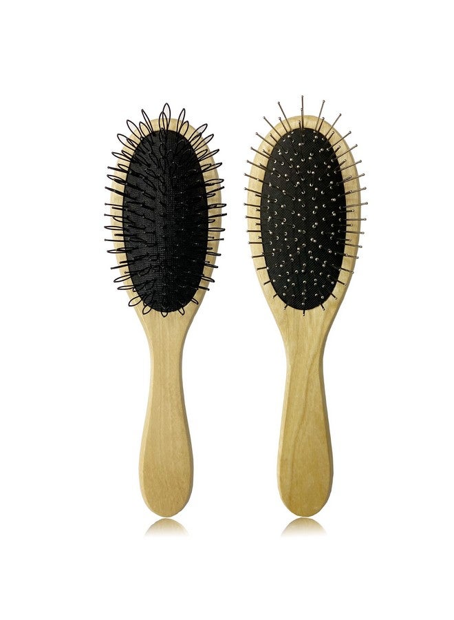 Amirce Wig Brush For Synthetic Wigs Detangling Wigs Professional Wood Handle Hair Comb Wig Brush Setwb1 - Image 2