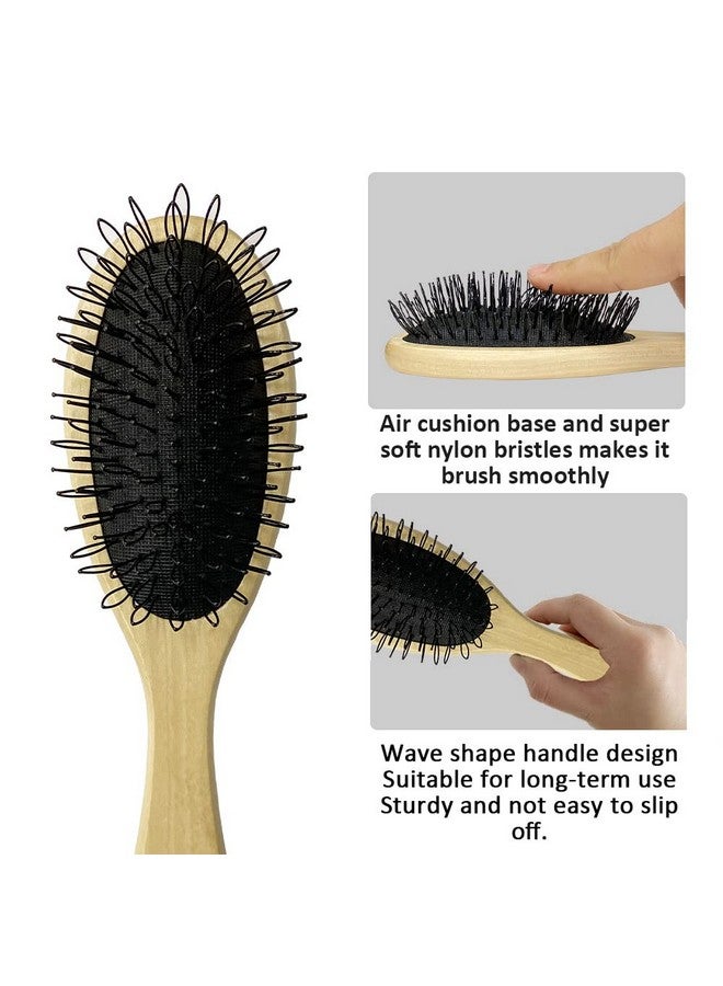 Amirce Wig Brush For Synthetic Wigs Detangling Wigs Professional Wood Handle Hair Comb Wig Brush Setwb1 - Image 4