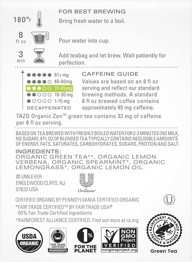 TAZO Tea Bags, Green Tea, Regenerative Organic Zen Tea, 36 Count - Image 2