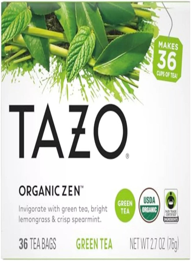 TAZO Tea Bags, Green Tea, Regenerative Organic Zen Tea, 36 Count - Image 1