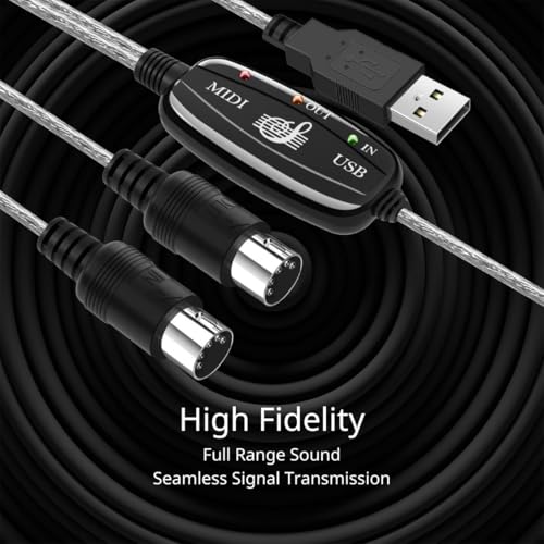 TNP Products TNP MIDI Cable Set to USB with Type C Adapter 2 in 1 MIDI Piano USB Cord from PC to Keyboard, Synthesizer, Electronic Drum, Electric Blow Pipe, 16 Channels for Windows, Mac, and Android - Image 4