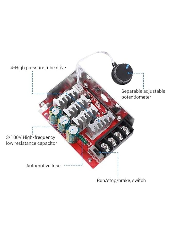 erorex 7-70V 30A PWM DC Motor Speed Controller Switch Control 12V-48V with 30 Amp Fuse - Image 4