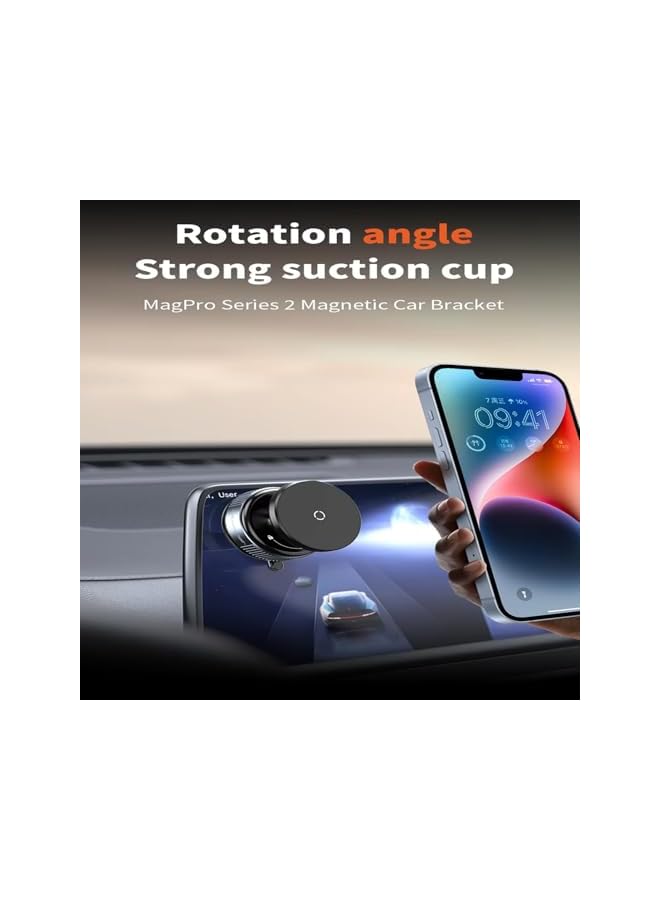 S-TOP Car Phone Holder - Magnetic Vacuum Suction Mount, 360° Adjustable Phone Holder Car for Mirror/Wall/Gym, Quick Lock Compatible with iPhone & Android - Image 2
