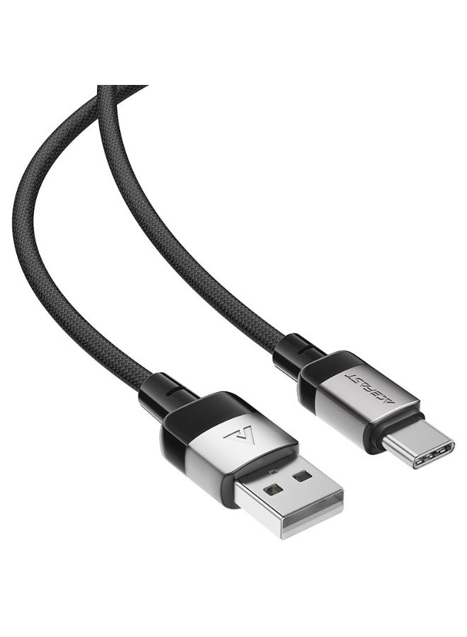 ACEFAST Charging Data Cable C9-04 USB-A to USB-C Fast Charging Cable, 1.2m Length, Durable Zinc Alloy Connectors, Nylon Braided Exterior - Black - Image 3