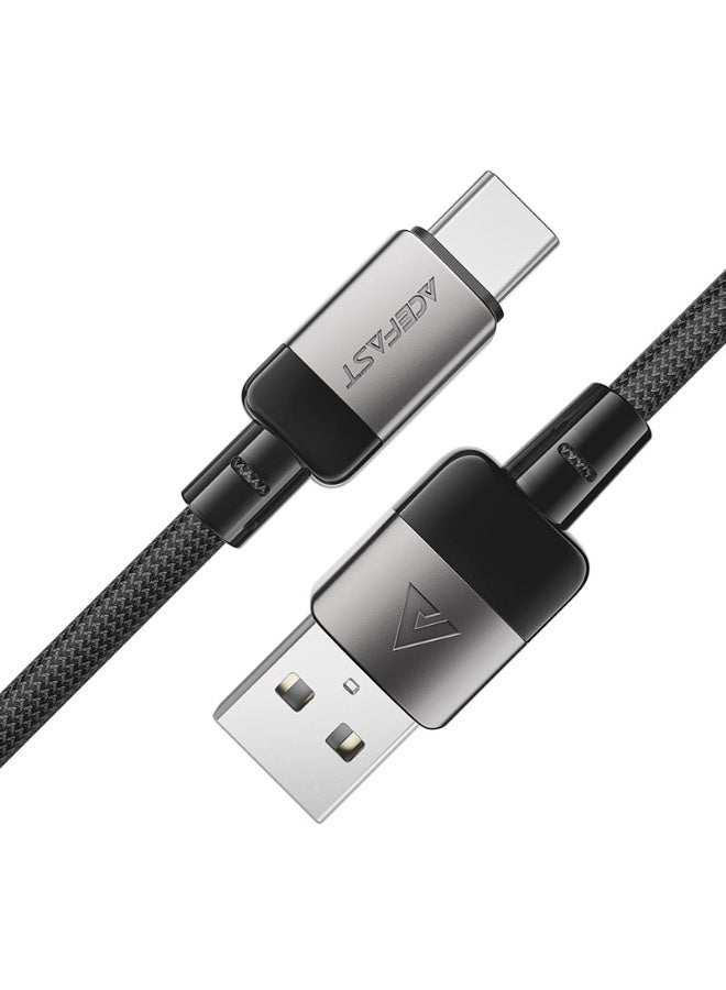 ACEFAST Charging Data Cable C9-04 USB-A to USB-C Fast Charging Cable, 1.2m Length, Durable Zinc Alloy Connectors, Nylon Braided Exterior - Black - Image 1