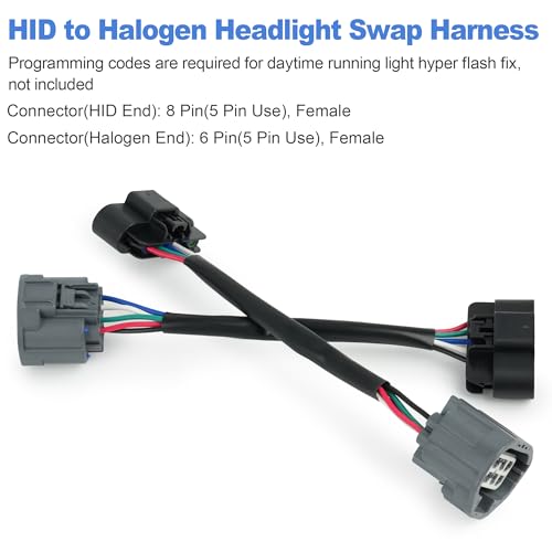 Camotokiit 2PCS HID to Halogen Headlight Wiring Adapter Headlamp Conversion Swap Harness Left Right for GMC Acadia 20072012 Driver Passenger Side 22938889 22938888 - Image 3