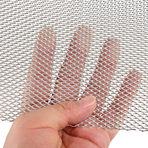 AggAuto Universal 40"x13" Car Grill Mesh - Aluminum Alloy Automotive Grille Insert Bumper Rhombic Hole 3x6mm, One of the Most Multifunctional Shape Grids Silver - Image 3