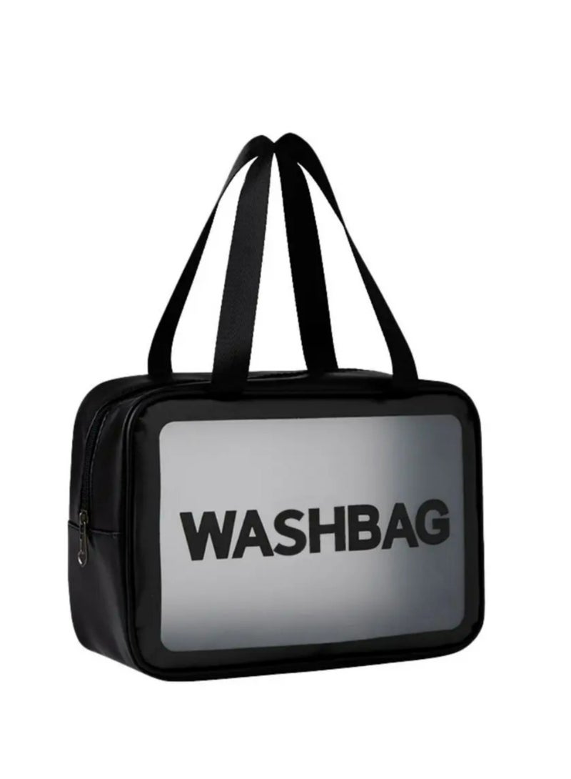 حقيبة مكياج محمولة كبيرة السعة مقاومة للماء للفتيات حقيبة تخزين مستحضرات التجميل للسفر مصنوعة من مادة PVC - Image 1