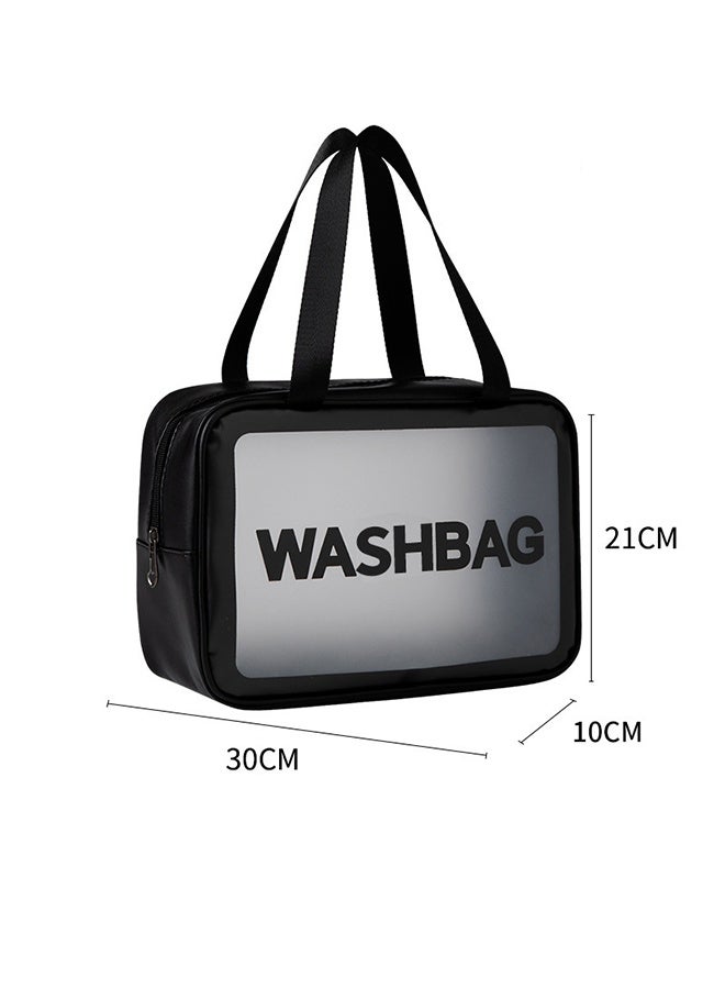 حقيبة مكياج محمولة كبيرة السعة مقاومة للماء للفتيات حقيبة تخزين مستحضرات التجميل للسفر مصنوعة من مادة PVC - Image 2