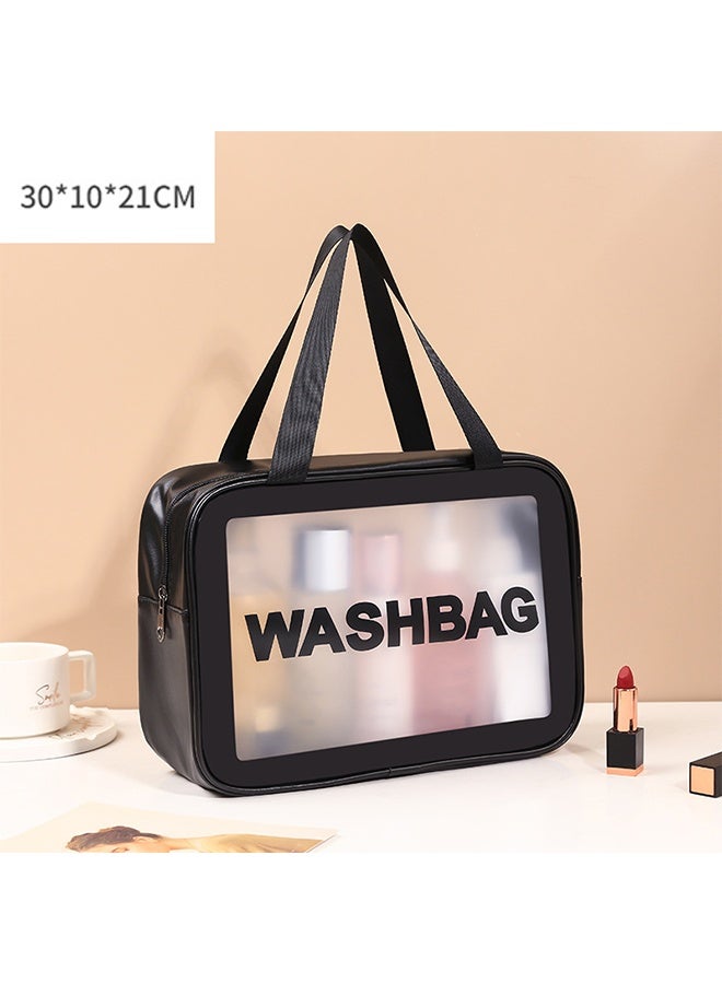 حقيبة مكياج محمولة كبيرة السعة مقاومة للماء للفتيات حقيبة تخزين مستحضرات التجميل للسفر مصنوعة من مادة PVC - Image 3