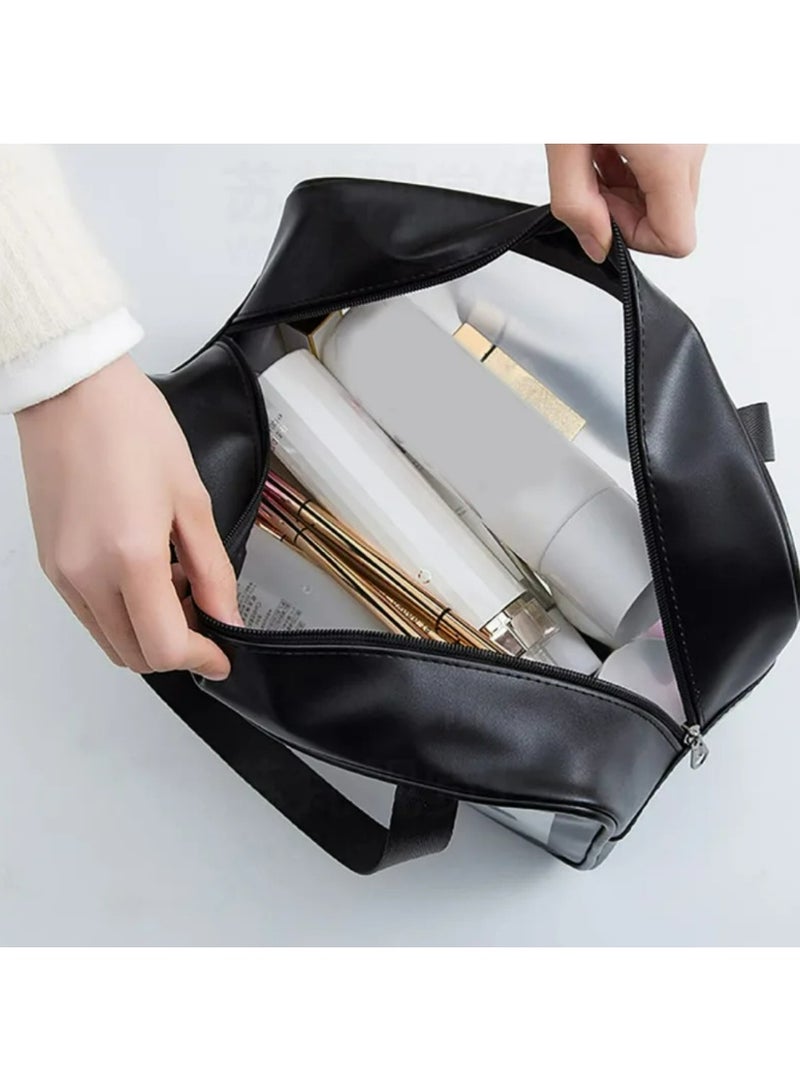 حقيبة مكياج محمولة كبيرة السعة مقاومة للماء للفتيات حقيبة تخزين مستحضرات التجميل للسفر مصنوعة من مادة PVC - Image 5