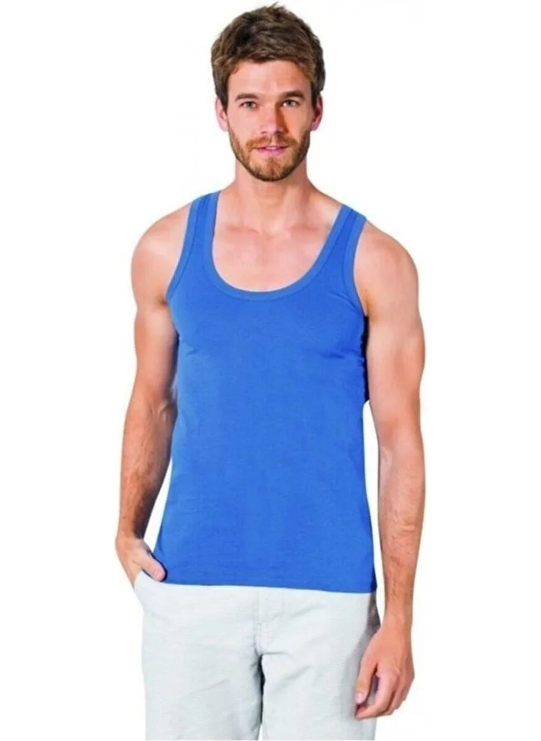 Seher Yıldızı Morning Star 0001 Morning Star Men's Undershirt 12 Pcs Blue