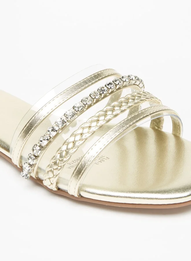 Flora Bella By Shoexpress Women's Embellished Slip-On Slides
