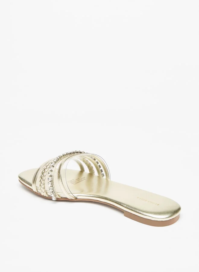 Flora Bella By Shoexpress Women's Embellished Slip-On Slides