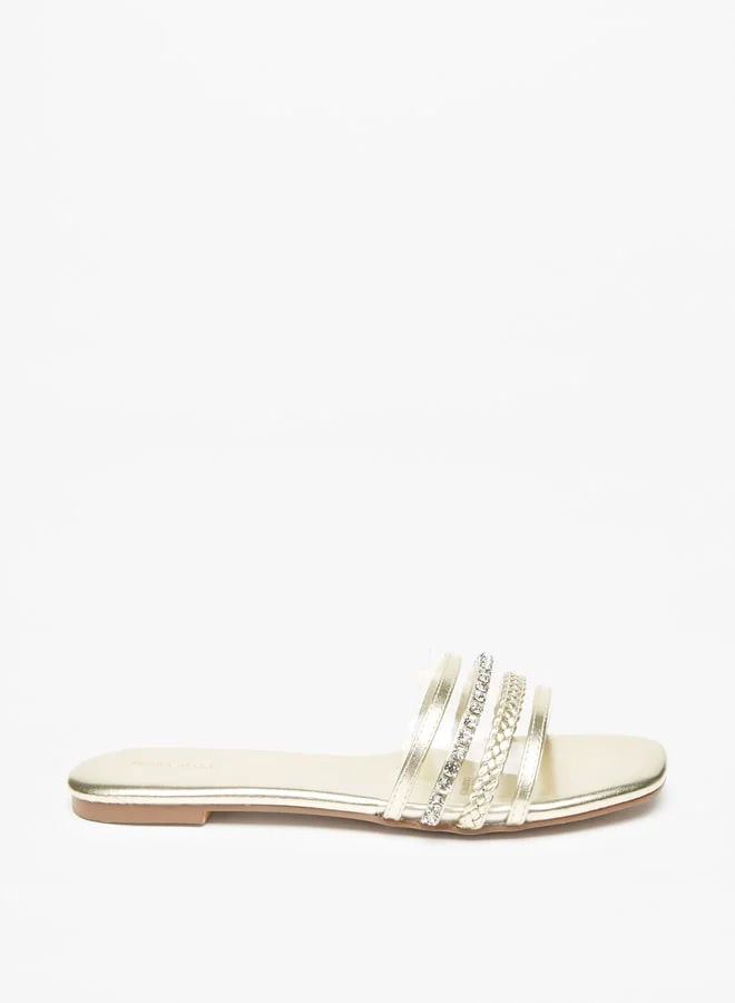 Flora Bella By Shoexpress Women's Embellished Slip-On Slides