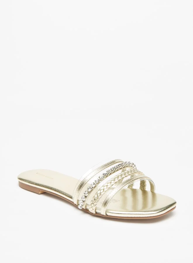 Flora Bella By Shoexpress Women's Embellished Slip-On Slides