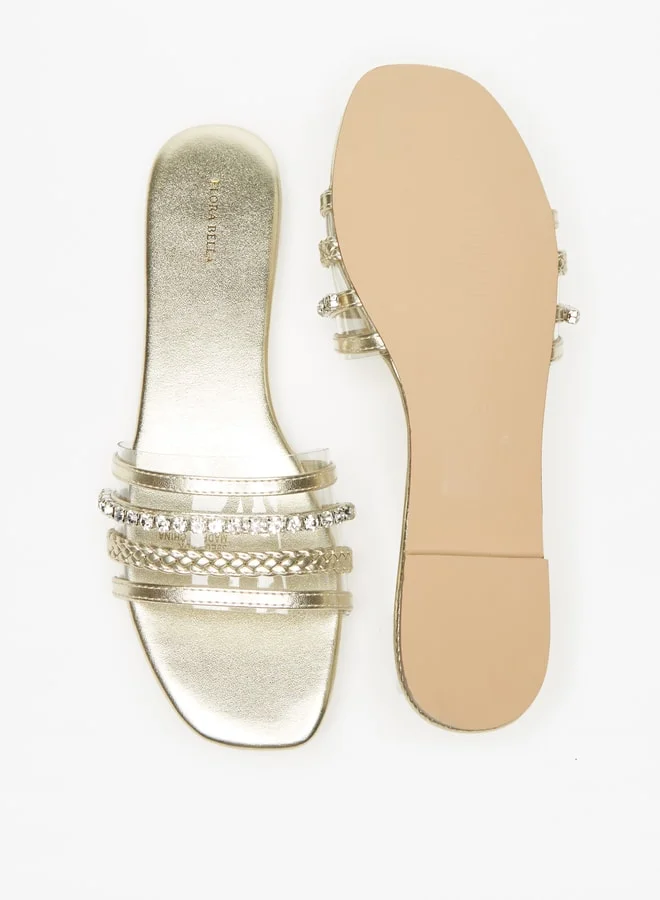 Flora Bella By Shoexpress Women's Embellished Slip-On Slides