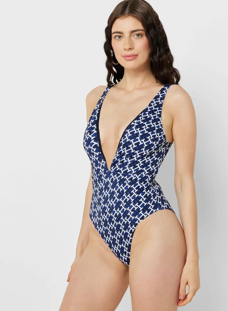 TOMMY HILFIGER Printed High Leg Swimsuit
