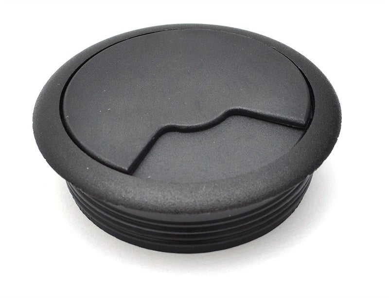 60mm Black PC Computer Desk Plastic Grommet Table Cable Tidy Wire Hole Cover  1 x