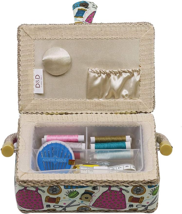 DD Samll Sewing Basket Organizer with Mini Sewing Kit Accessories for Kids/Girls/Beginners Christmas Birthday Gift - Image 4