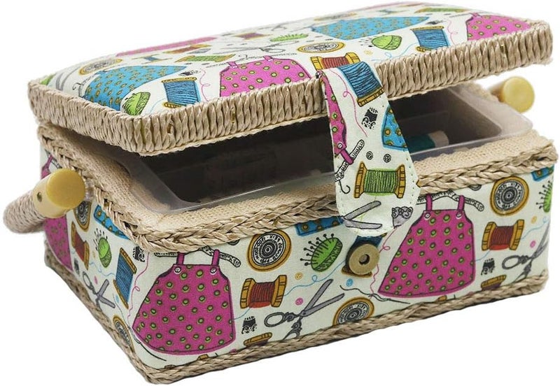 DD Samll Sewing Basket Organizer with Mini Sewing Kit Accessories for Kids/Girls/Beginners Christmas Birthday Gift - Image 1