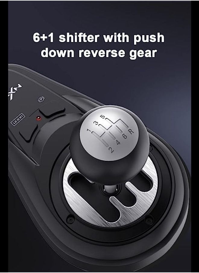 PXN - PXN V10 270/900° Game Steering and Magnetic Pedals Shifter Dual Paddle Design for PS4/XBOX S/X /XBOX Series X/S /PC (Windows 7/8/0 /11) - Image 1