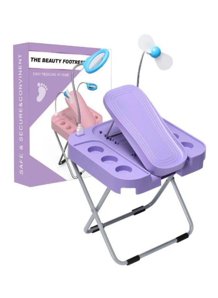 صالون سيستيم مسند قدم للباديكير قابل للتعديل مع إضاءة LED ومروحة - Image 1