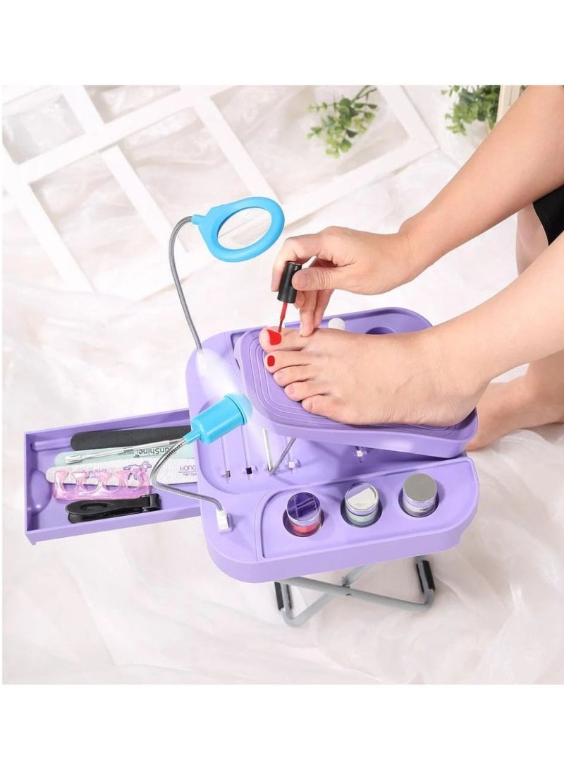 صالون سيستيم مسند قدم للباديكير قابل للتعديل مع إضاءة LED ومروحة - Image 2