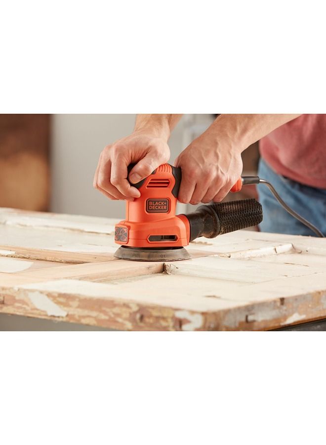 BLACK+DECKER 200W 4-in-1 Multi Sander with Interchangeable Base, Orange/Black - BEW200-GB, 2 Years Warranty Orange/Black - Image 2