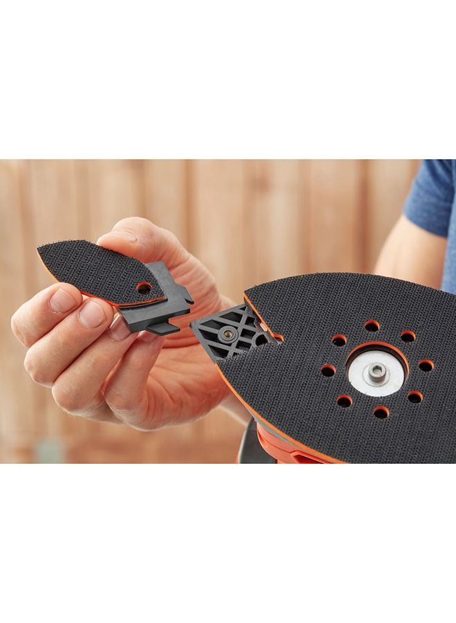 BLACK+DECKER 200W 4-in-1 Multi Sander with Interchangeable Base, Orange/Black - BEW200-GB, 2 Years Warranty Orange/Black - Image 5