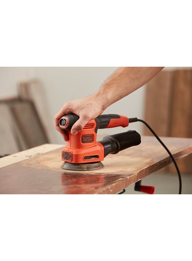 BLACK+DECKER 200W 4-in-1 Multi Sander with Interchangeable Base, Orange/Black - BEW200-GB, 2 Years Warranty Orange/Black - Image 3