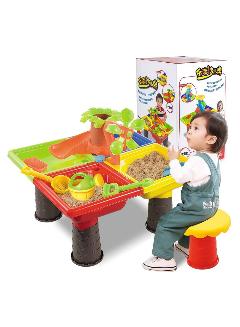 RAKAY Beach Toys Set,Water Sand Table Outside Toys for Toddlers, Summer Outdoor Beach Backyard Toys Water Table for Kids Todllers 3-5, Activity Sensory Tables Birthday Gifts for Boys Girls - Image 1