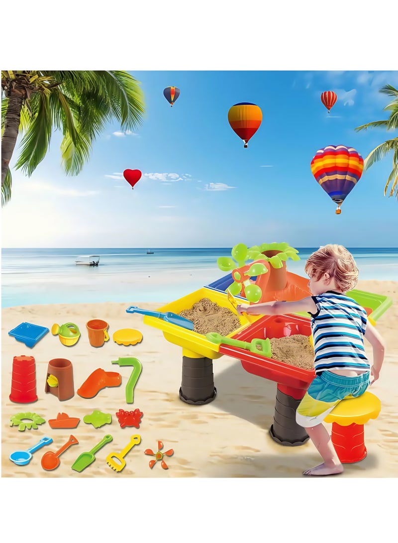 RAKAY Beach Toys Set,Water Sand Table Outside Toys for Toddlers, Summer Outdoor Beach Backyard Toys Water Table for Kids Todllers 3-5, Activity Sensory Tables Birthday Gifts for Boys Girls - Image 2