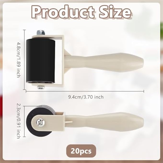 20PCS RUBBER BRAYER ROLLERS ART CRAFT OIL PAINTING TOOL ROLLER WITH PLASTIC HANDLE FOR GLUING PRINTING INKING BLOCK PAPER CRAFTING PRESS PRINTMAKING WALLPAPER - Image 3