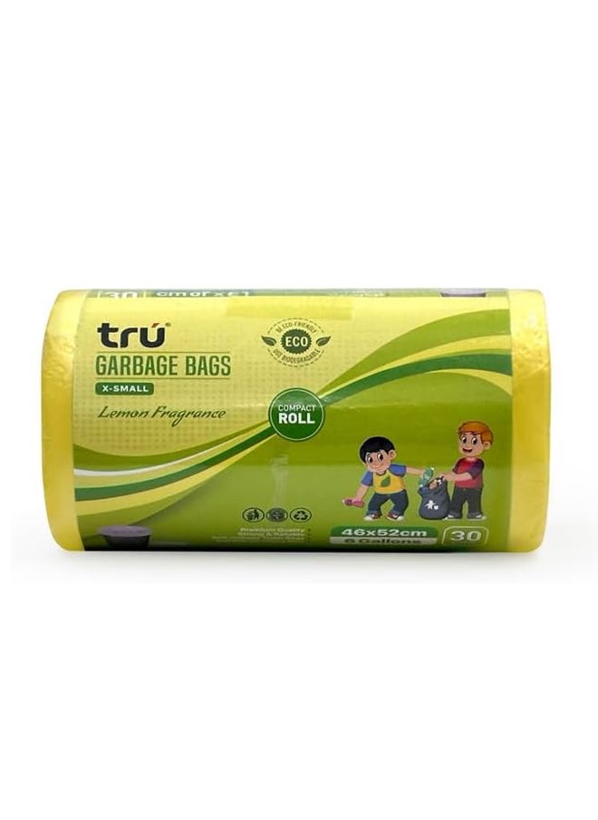 Tru Lemon Scented Garbage Bags Compact Roll 46x52cm - Pack of 3  - Image 2