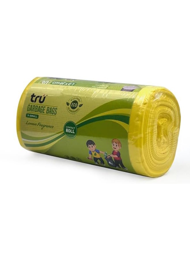 Tru Lemon Scented Garbage Bags Compact Roll 46x52cm - Pack of 3  - Image 3
