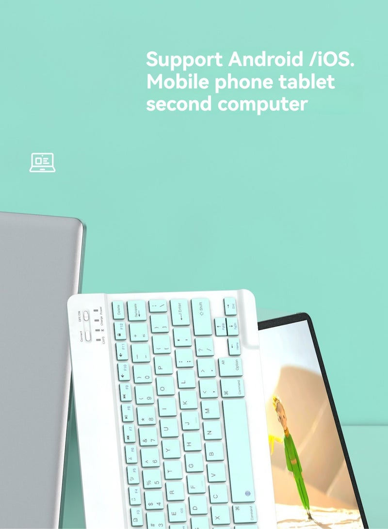 Wireless Bluetooth Rechargeable Keyboard, Multi-Device Universal  , Portable Keyboard, Suitable for iOS Android, Windows iPad, Tablets MacBook (Grey) - Image 3