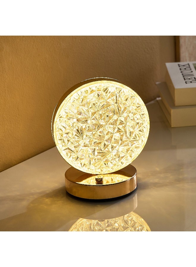 Home Box Dux Rechargeable Metal Base Table Lamp with Crystal Shade and Touch Switch  - Image 1