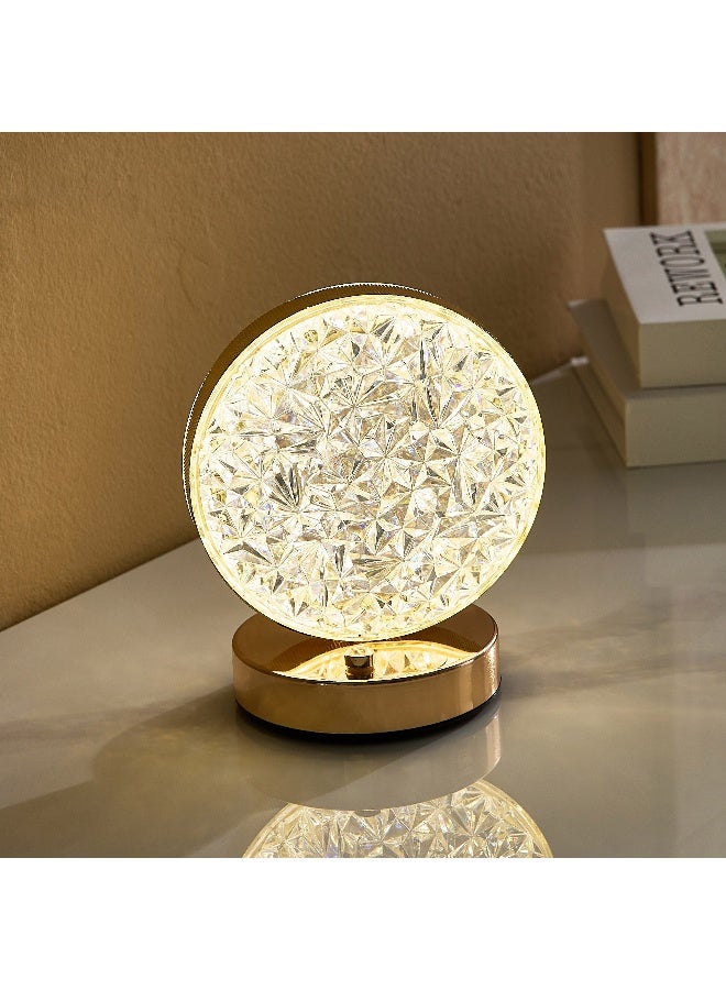 Home Box Dux Rechargeable Metal Base Table Lamp with Crystal Shade and Touch Switch  - Image 3