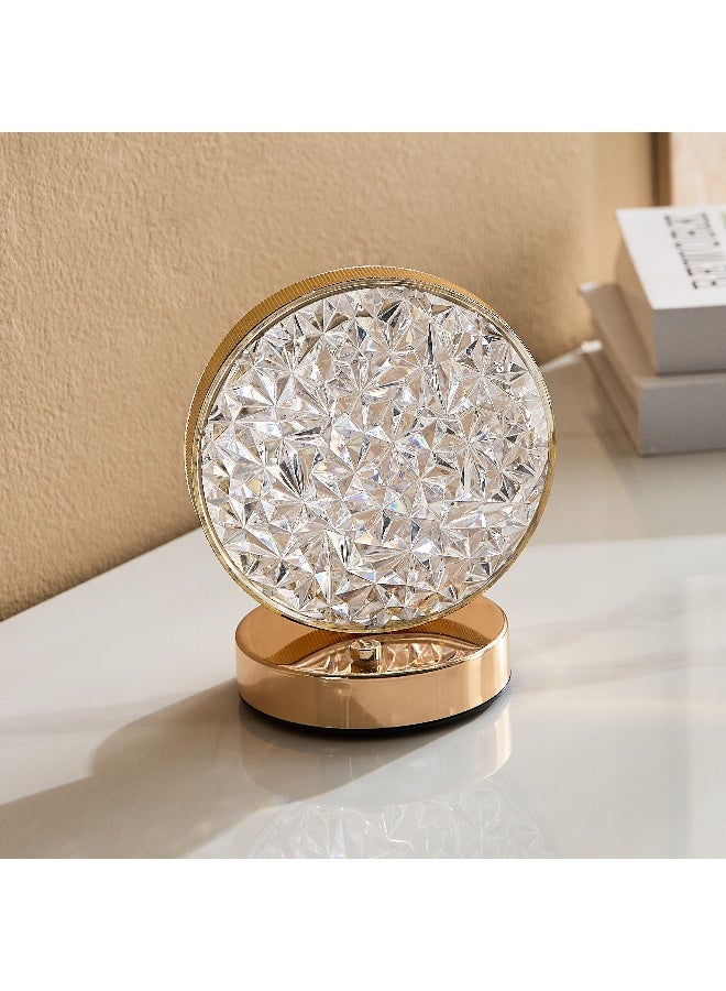 Home Box Dux Rechargeable Metal Base Table Lamp with Crystal Shade and Touch Switch  - Image 4