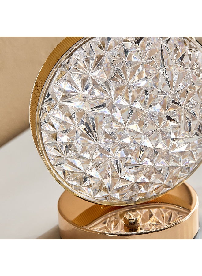 Home Box Dux Rechargeable Metal Base Table Lamp with Crystal Shade and Touch Switch  - Image 5