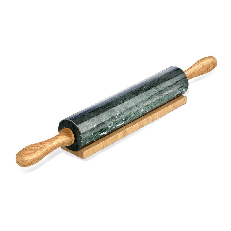Koville Marble Rolling Pin, Non-Stick Dough Roller, Rolling Pin for Baking,Pasta, Dumpling, Ravioli, Fondant,Pie Crust, Kitchen Baking Pastry Tools(Indian Green) - Image 1