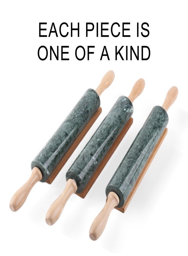 Koville Marble Rolling Pin, Non-Stick Dough Roller, Rolling Pin for Baking,Pasta, Dumpling, Ravioli, Fondant,Pie Crust, Kitchen Baking Pastry Tools(Indian Green) - Image 5