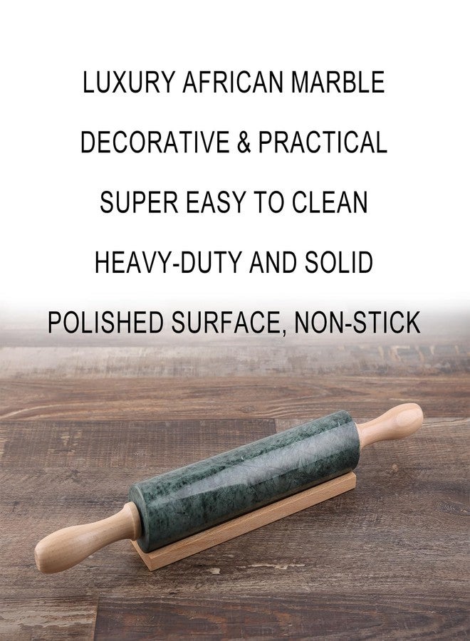 Koville Marble Rolling Pin, Non-Stick Dough Roller, Rolling Pin for Baking,Pasta, Dumpling, Ravioli, Fondant,Pie Crust, Kitchen Baking Pastry Tools(Indian Green) - Image 2