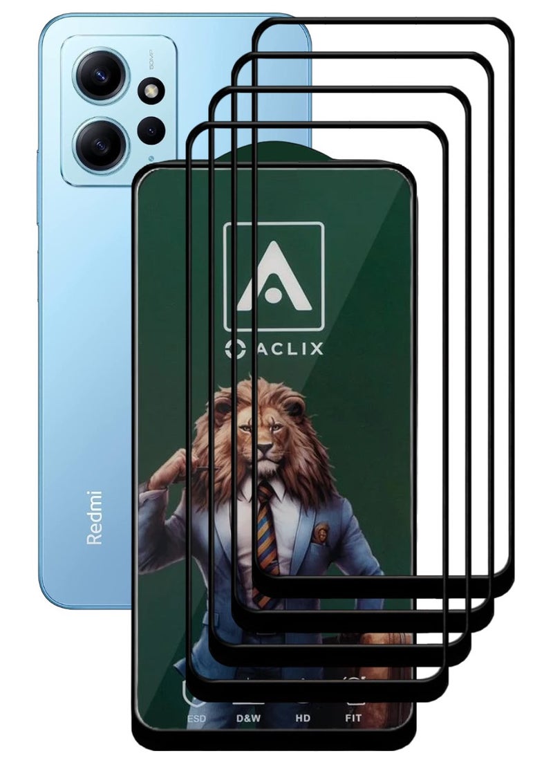 ACLIX 4 Pieces Antistatic ESD Dustproof Premium Quality High Definition Tempered Glass Screen Protector Designed For Xiaomi Redmi Note 12 4G - Image 1