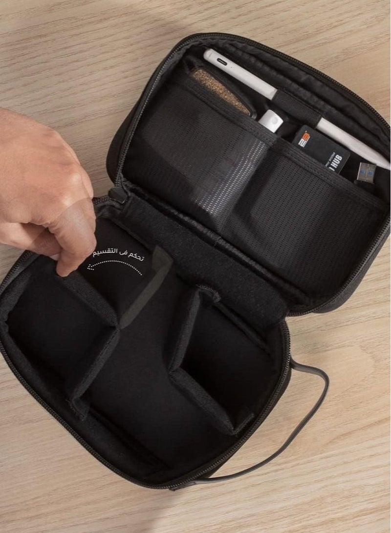 Fashion Men's Hand Bag Business PU Messenger Multi-Pocket - Black - Image 2