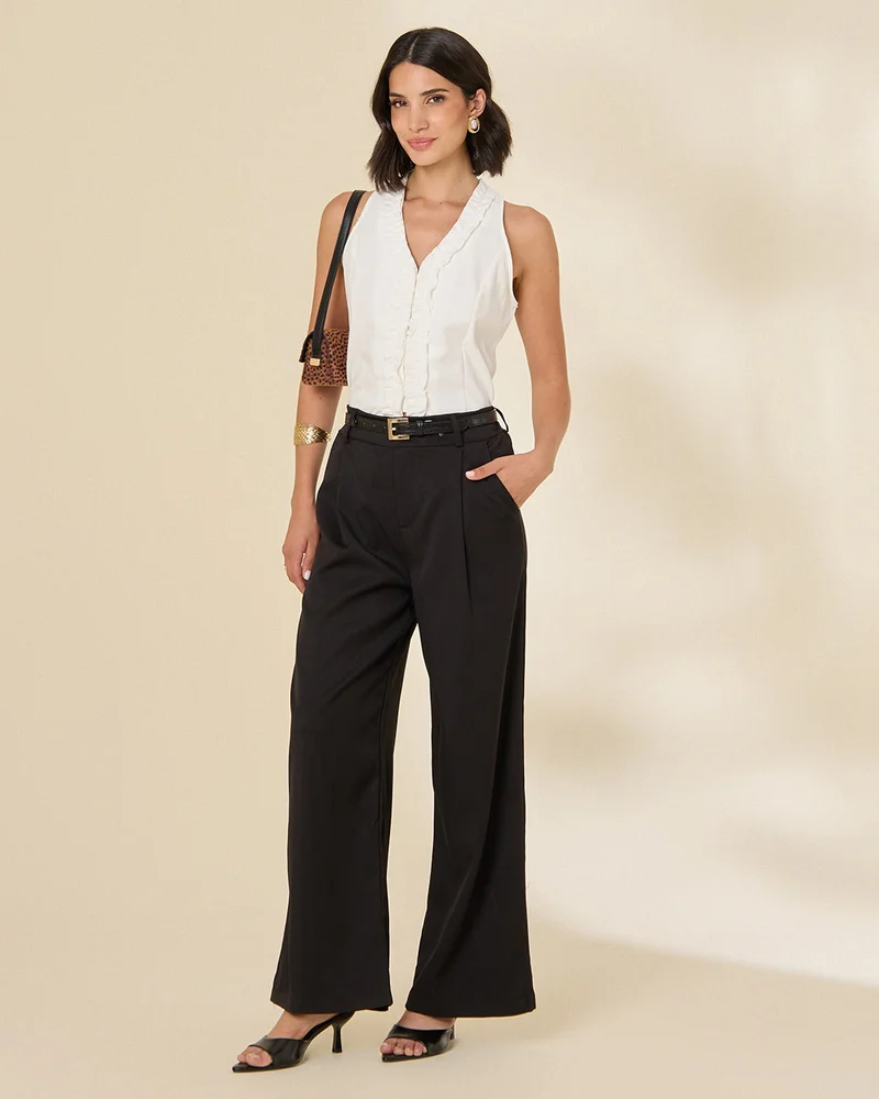 REDTAG Women Black Casual Trouser
