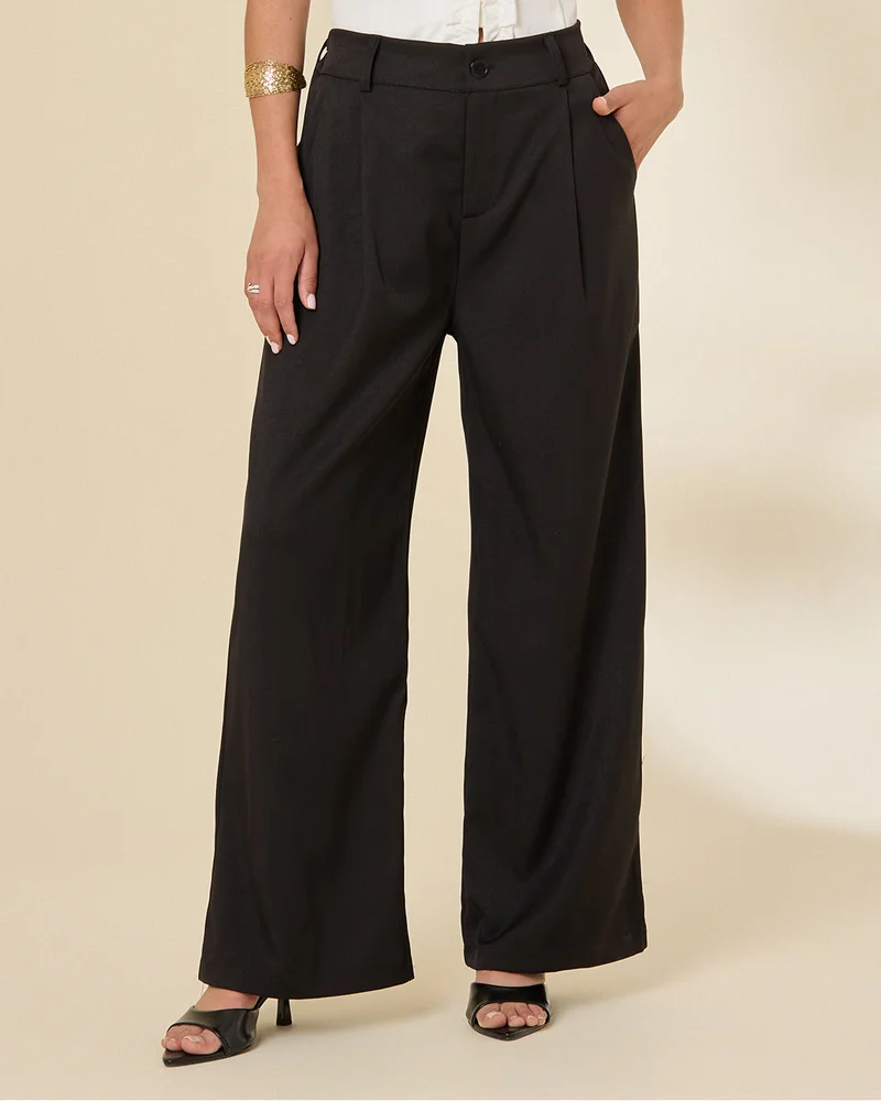 REDTAG Women Black Casual Trouser